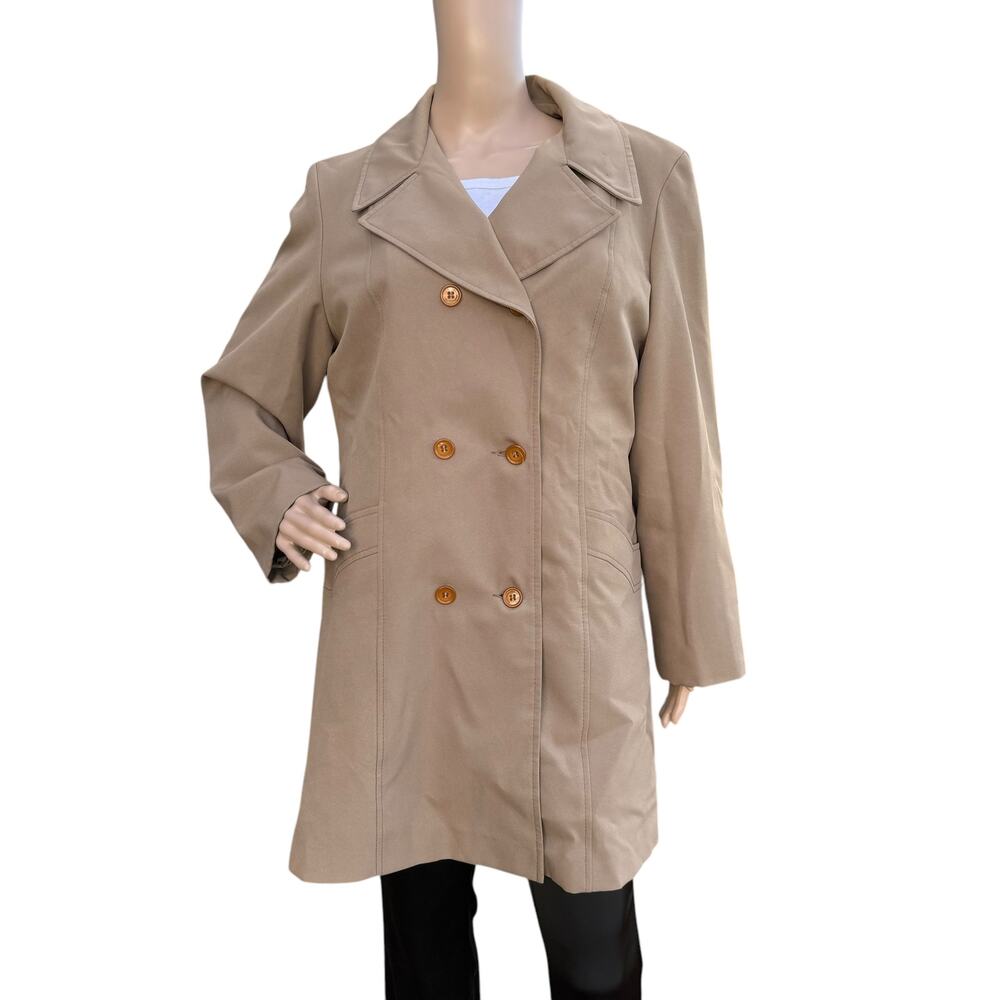 Vintage Canterbury Beige Double Breasted Removable Lining Coat Jacket 17/18